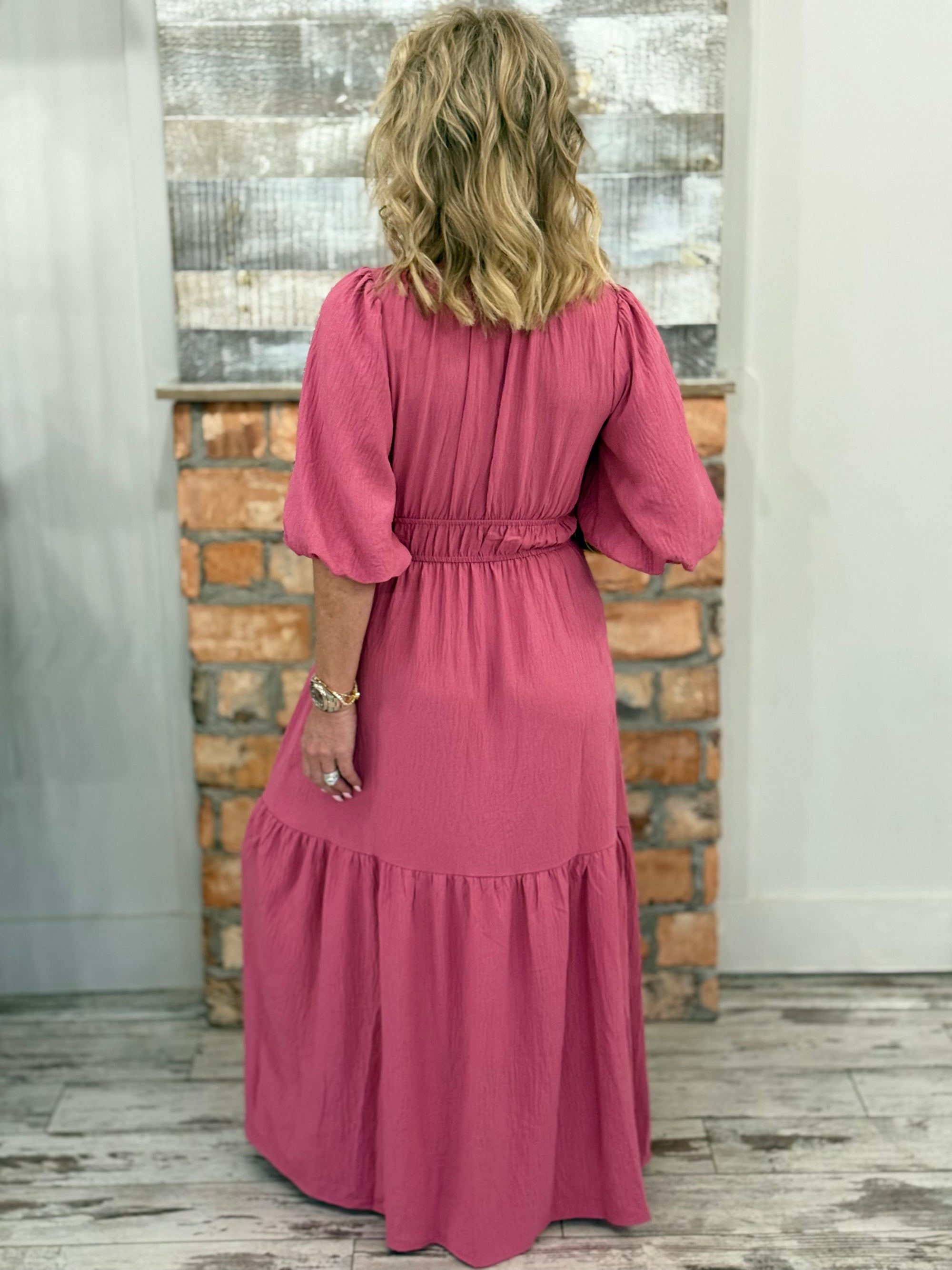 Puff Sleeve Maxi Dress