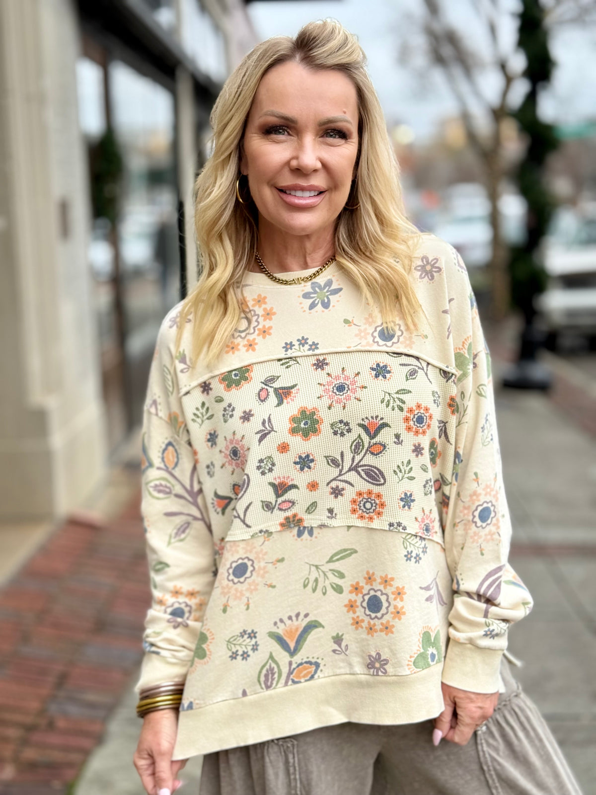 Floral Print Pullover