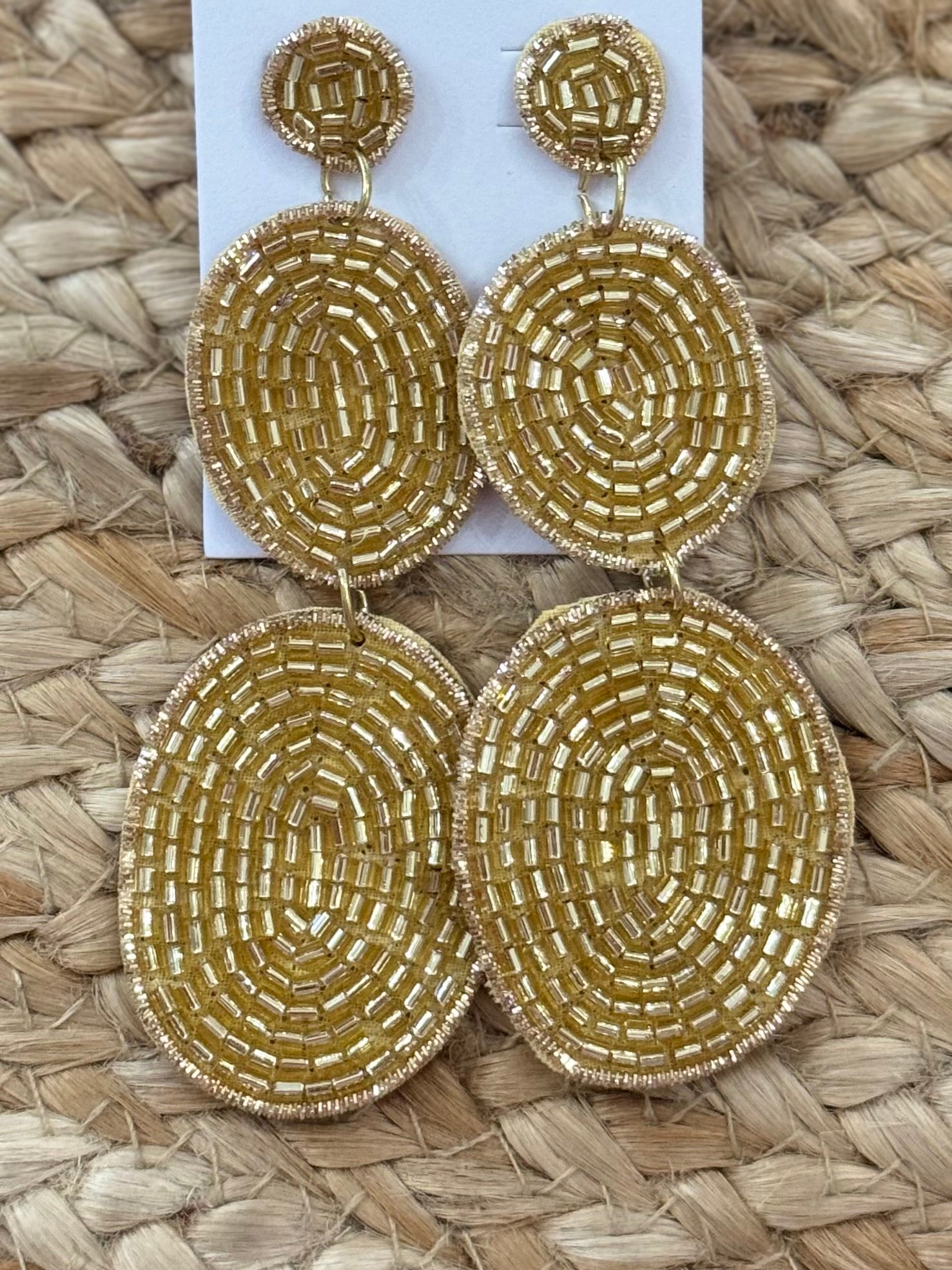 Oval Drop Earrings in Gold