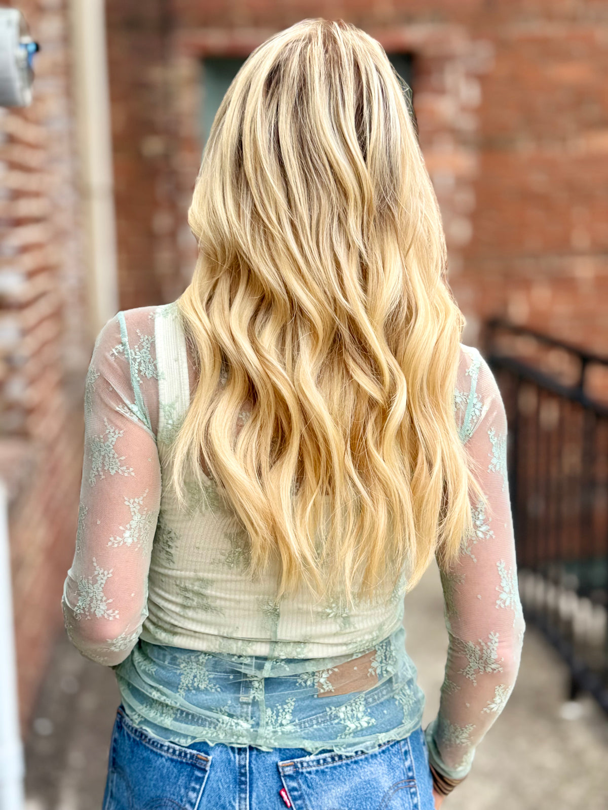 Sheer Lace Top | Sage
