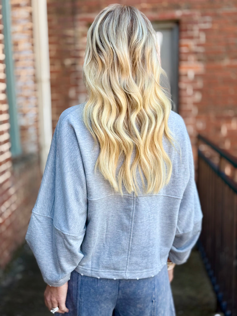 Oversized Raw Edge Sweatshirt