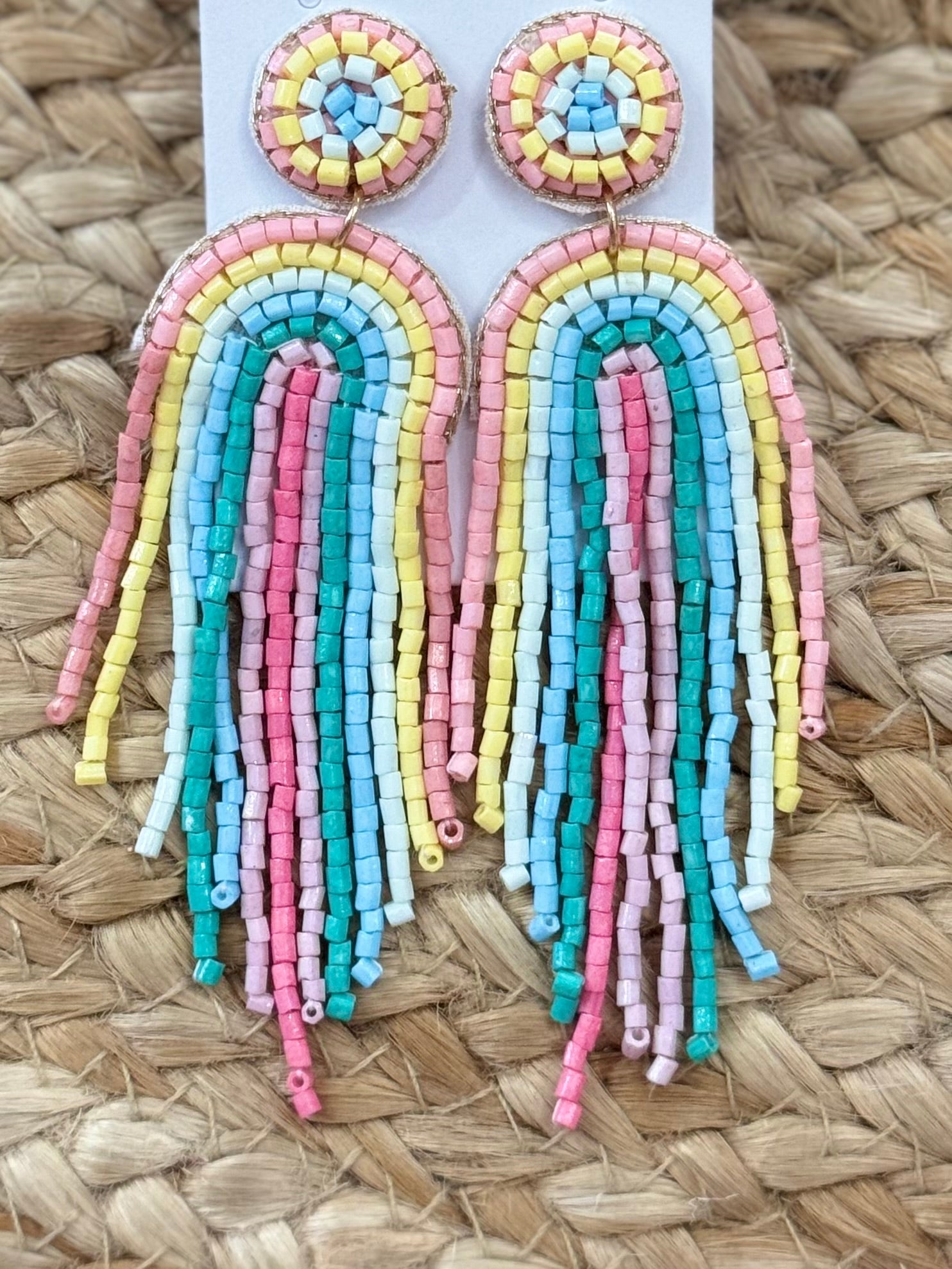 Rainbow Arch Beaded Earrings