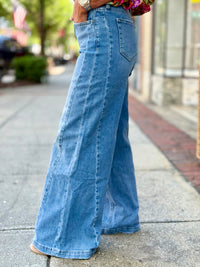 Wide Leg Side Panel Jeans