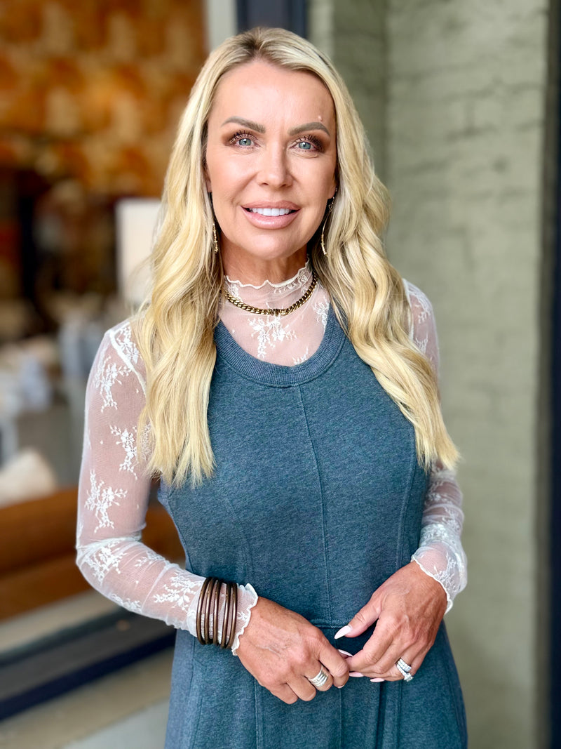 Sheer Lace Top | Taupe