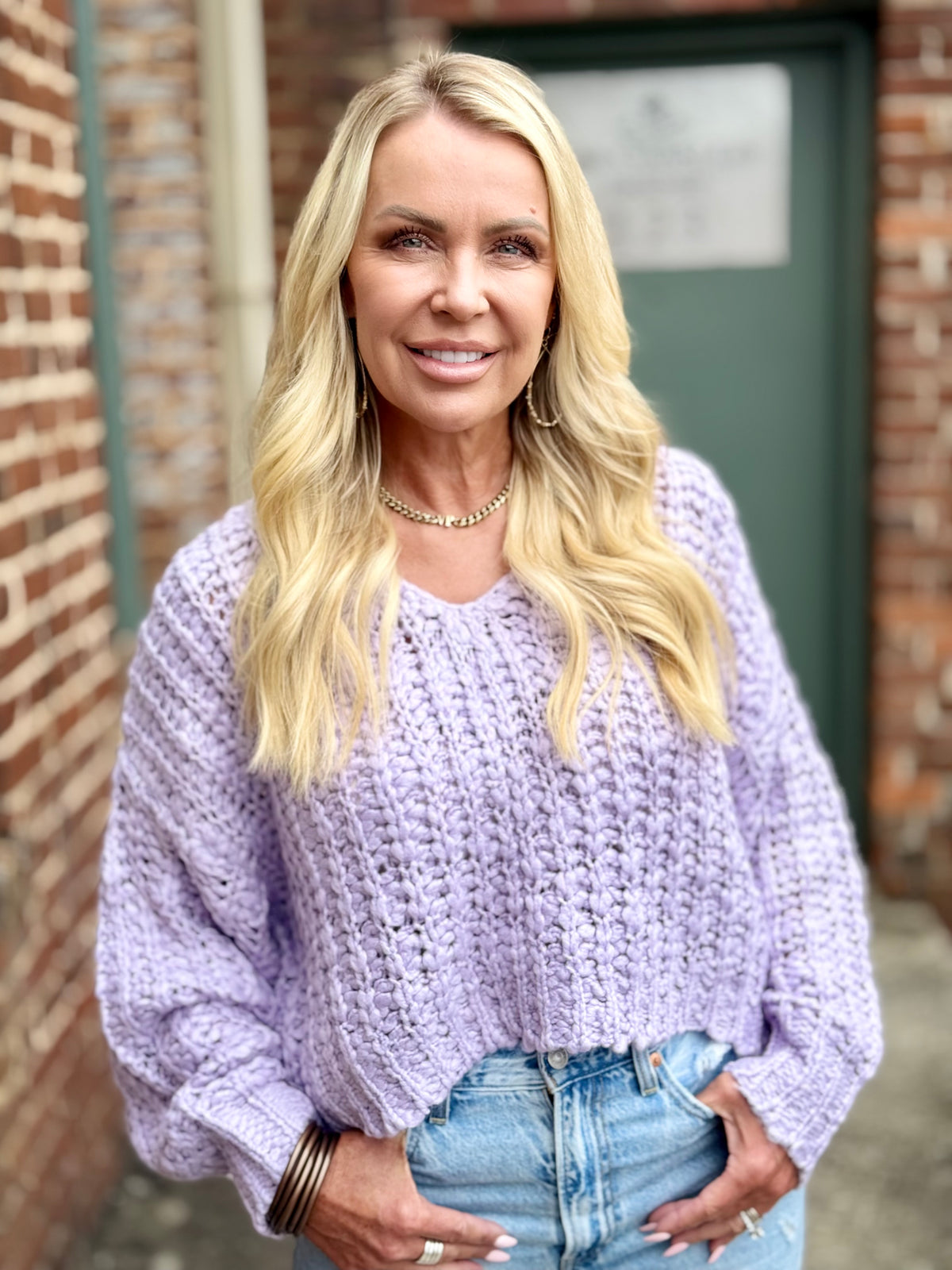 Bubble Sleeve High Low Sweater