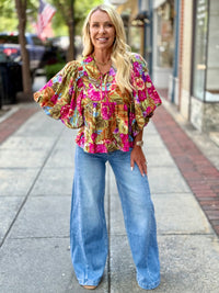 Wide Leg Side Panel Jeans