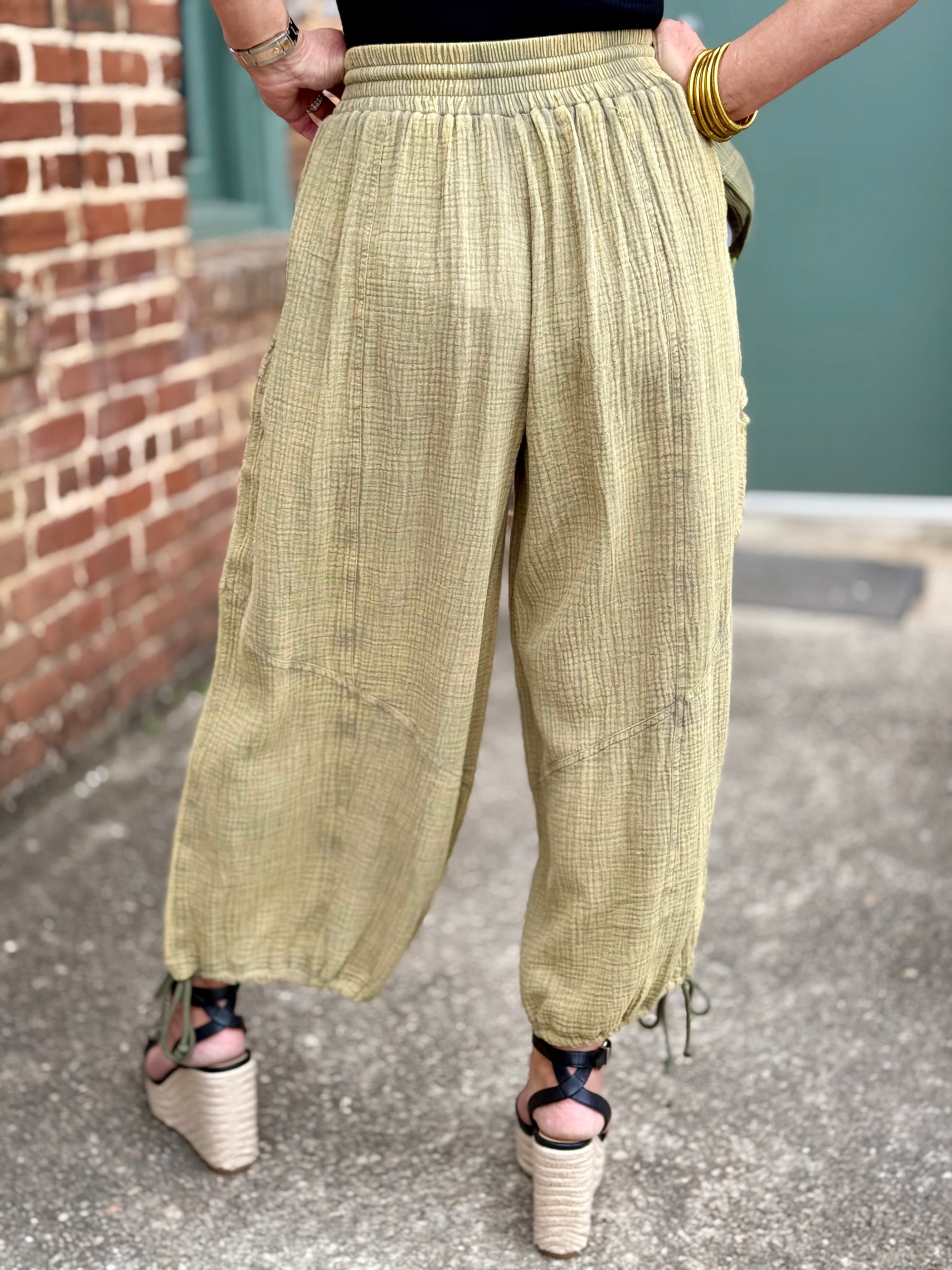 Gauze Jogger Pants | Olive