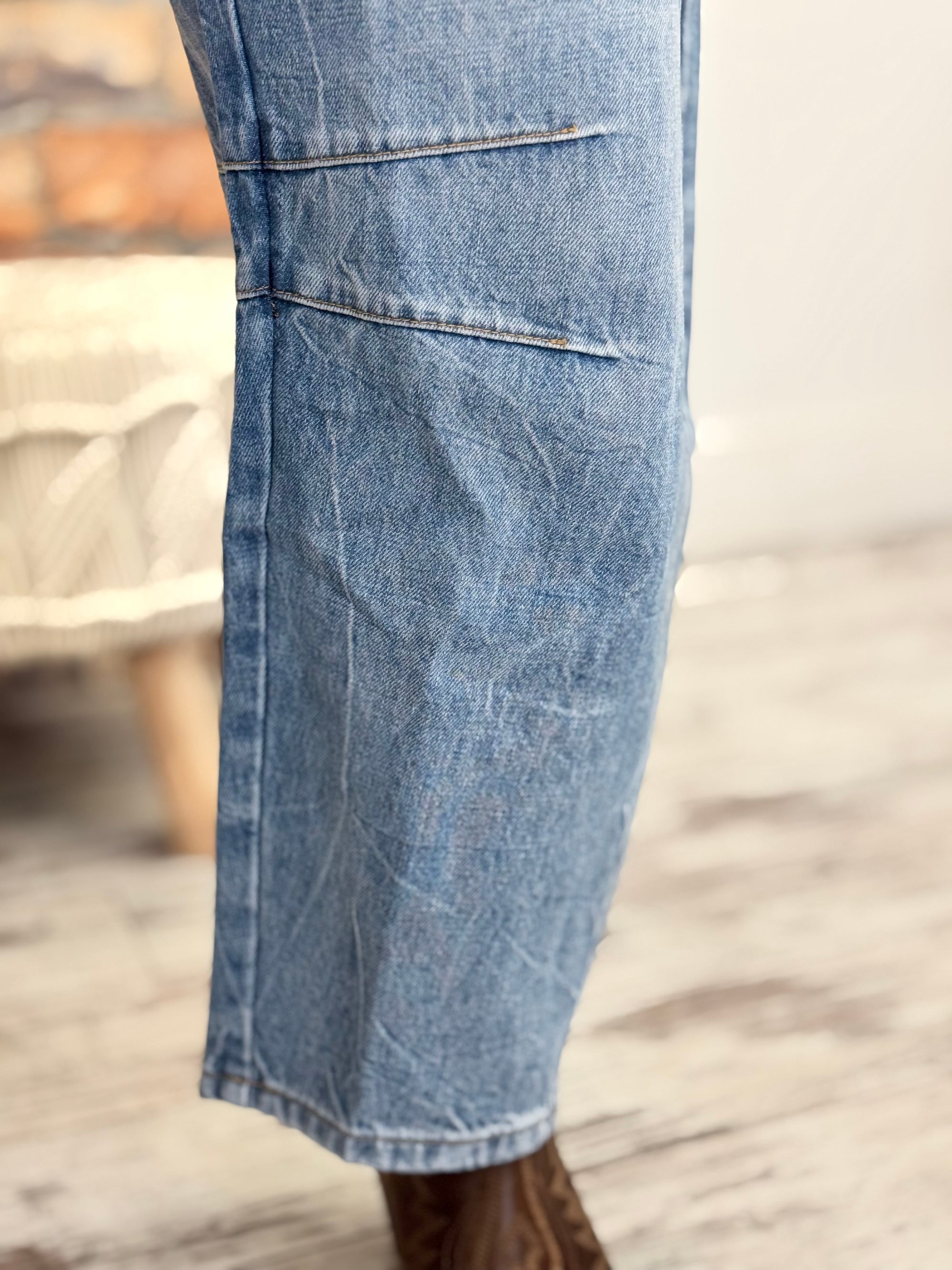 Mineral Washed Barrel Jeans