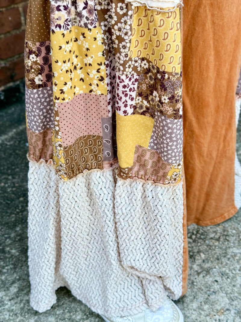 Boho Patchwork + Lace Flare Pants