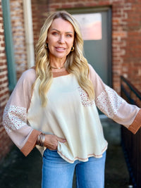 Floral Patchwork Waffle Top