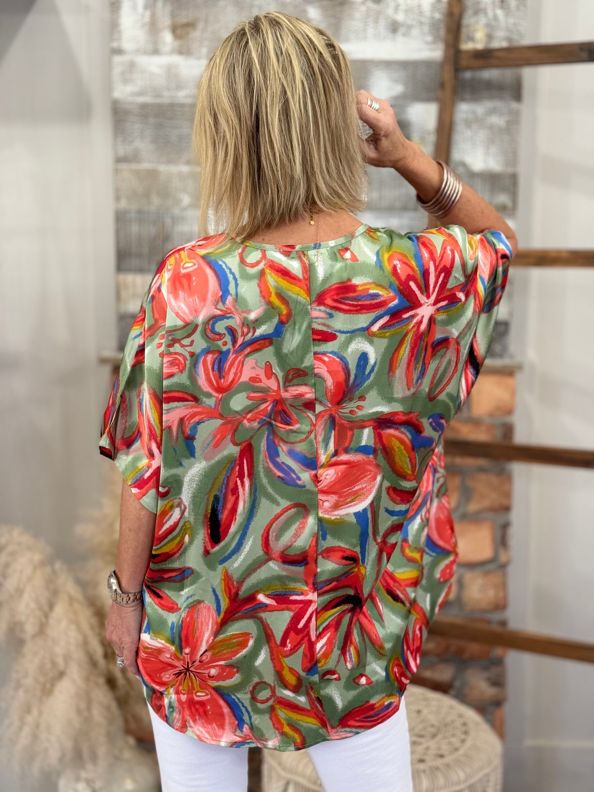 Tropical Floral Boxy Top
