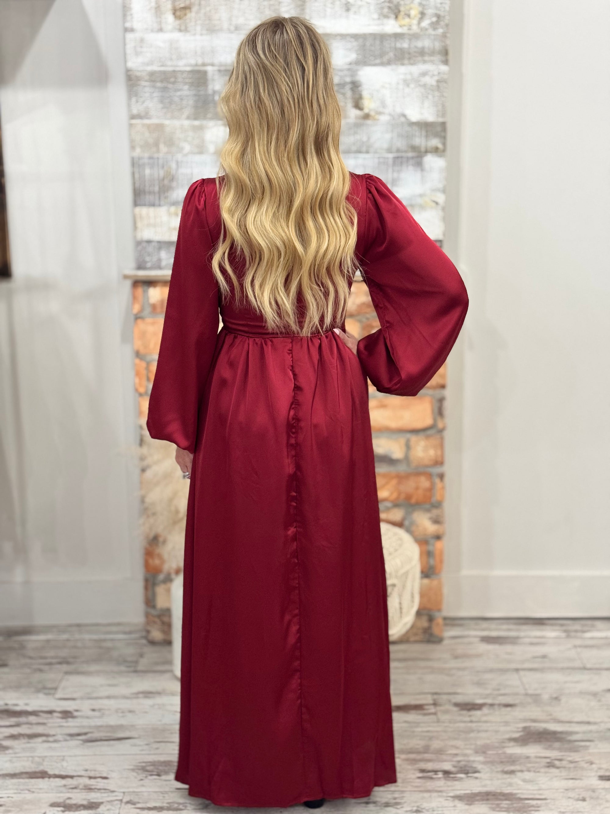 Satin Cutout Maxi Dress