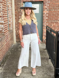 Raw Edge Flare Pants