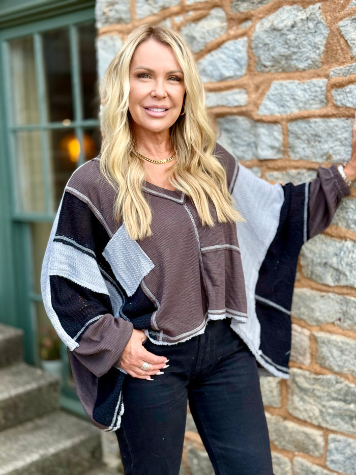 Colorblock Dolman Sleeve Top