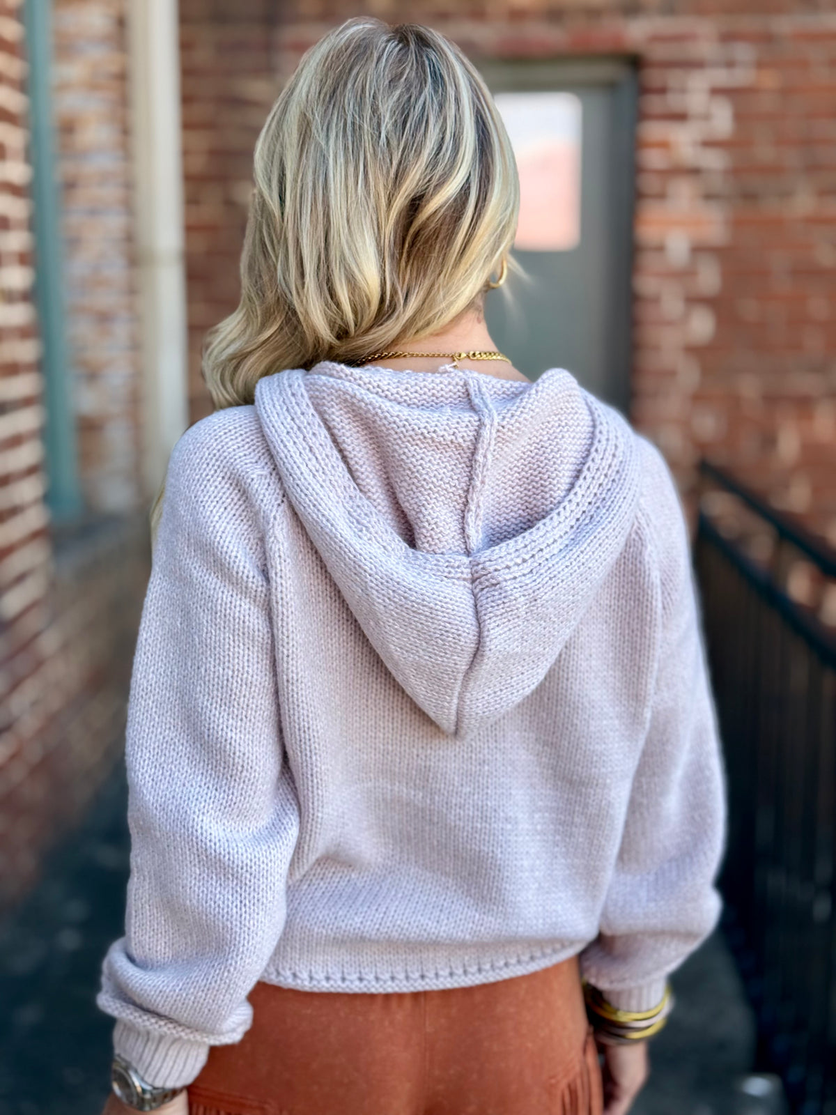 Braided Hoodie Sweater Top