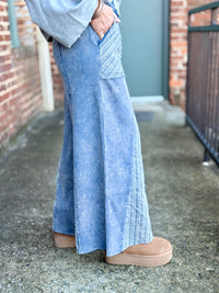 Striped Panel Wide Leg Pants