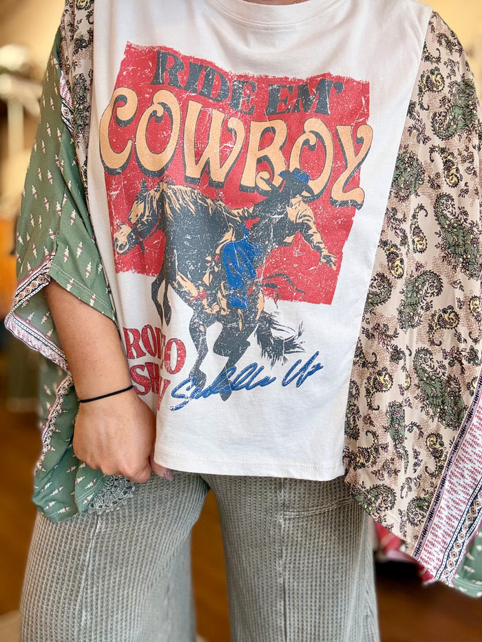 Cowboys Graphic Poncho Top