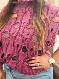 Distressed Sweater Top