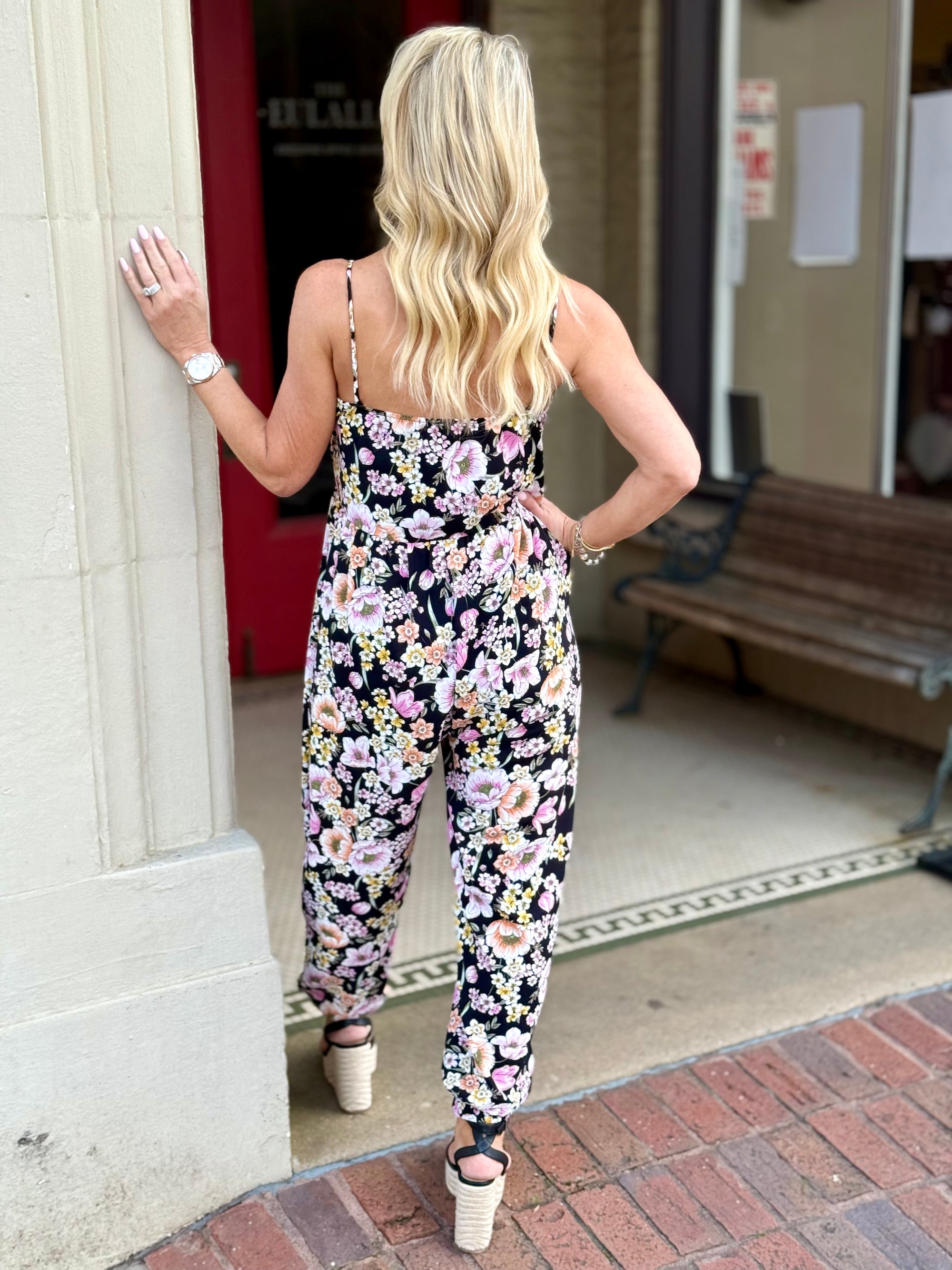 Floral Print Jogger Jumpsuit