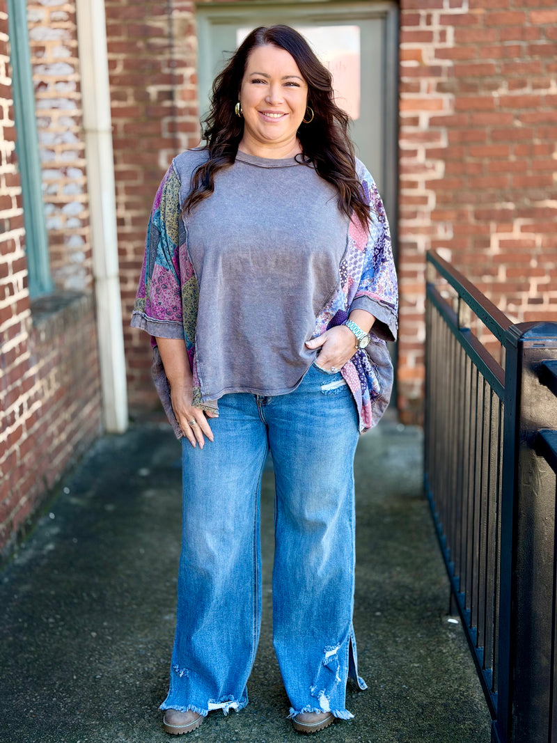 Boho Patchwork Poncho Top