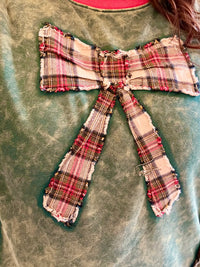 Plaid Bow Mineral Wash Top