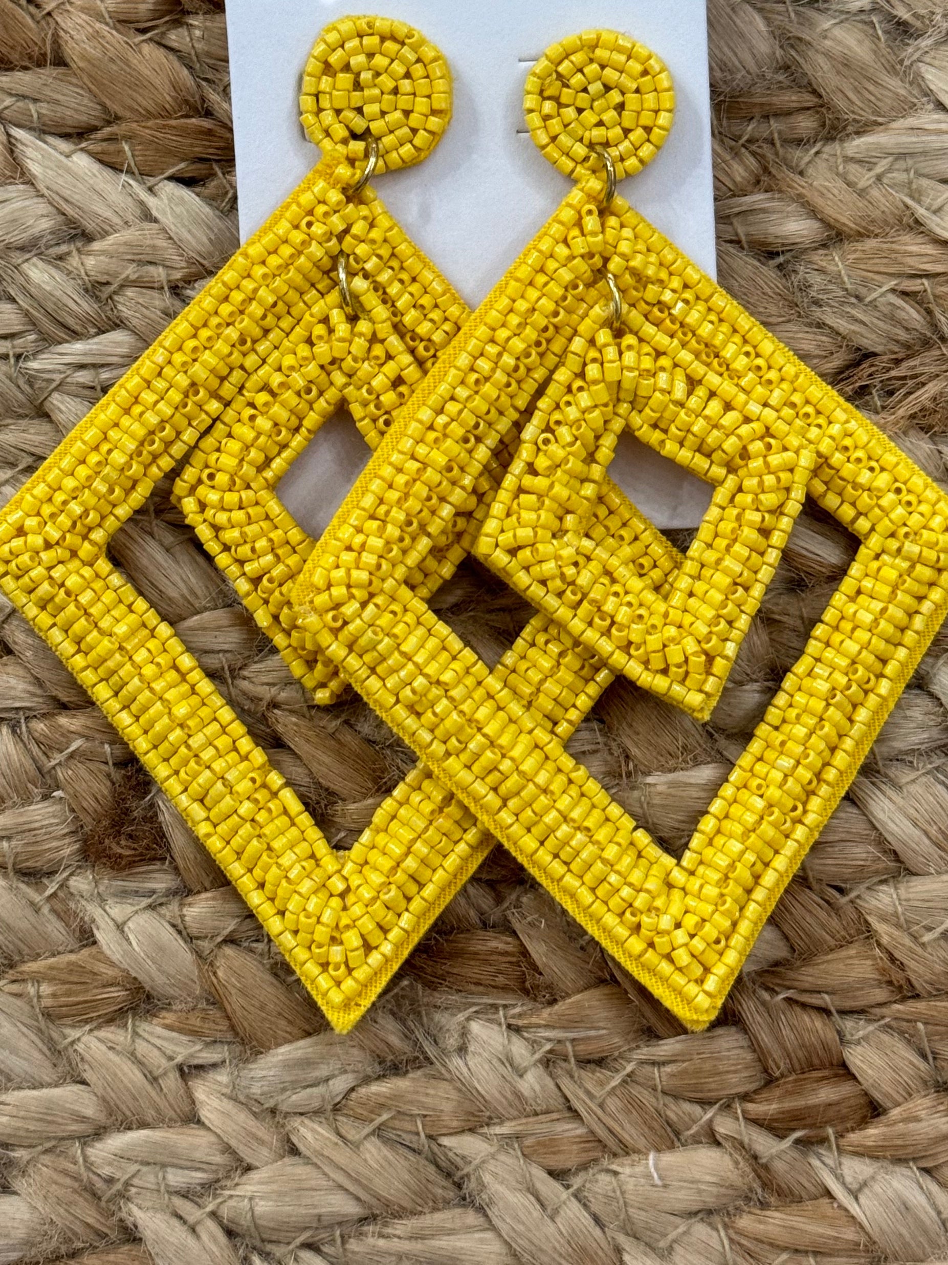 Double Rhombus Earrings in Yellow