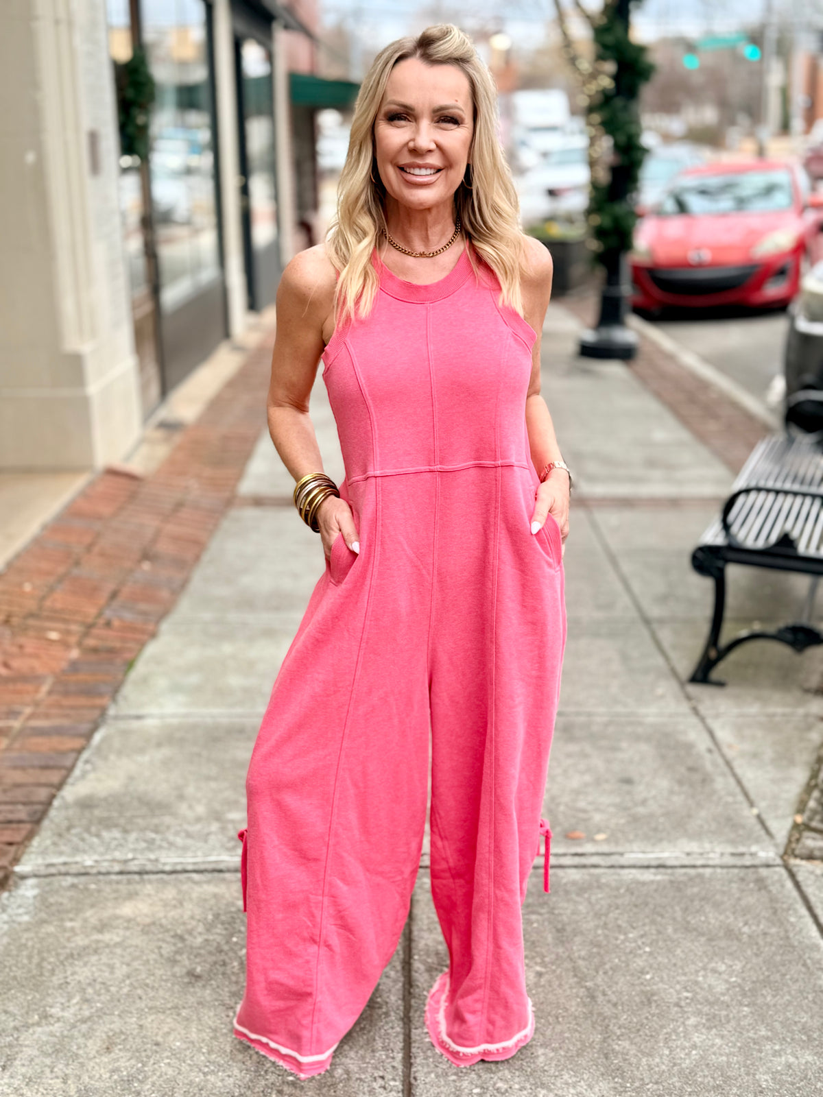 Ruched Wide Leg Jumpsuit