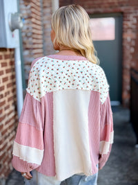 Oversized Colorblock Gauze Top