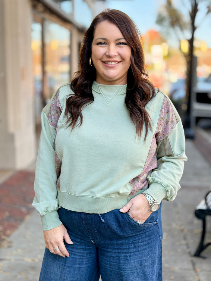 Paisley Colorblock Top