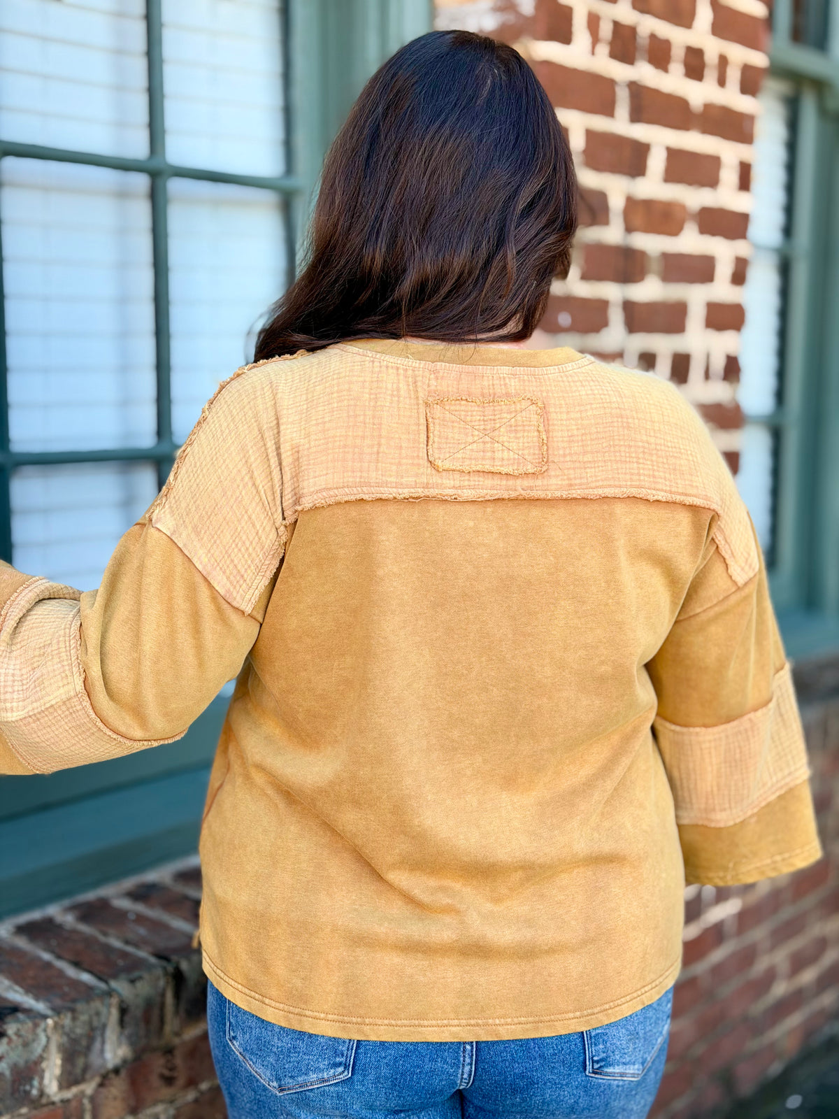 Oversized Textured Patch Top