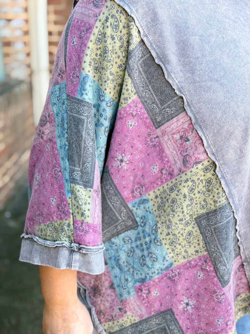 Boho Patchwork Poncho Top