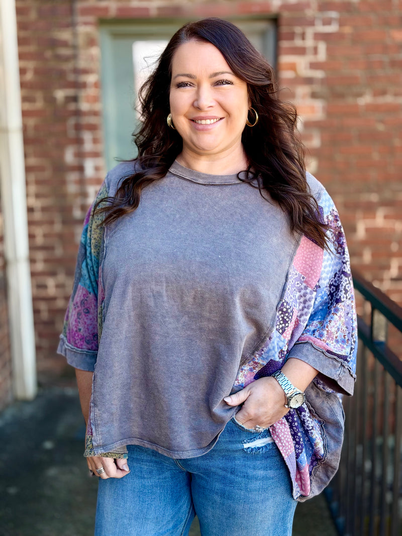 Boho Patchwork Poncho Top