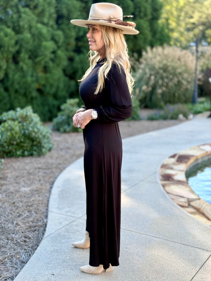 Mock Neck Wide Leg Jumpsuit
