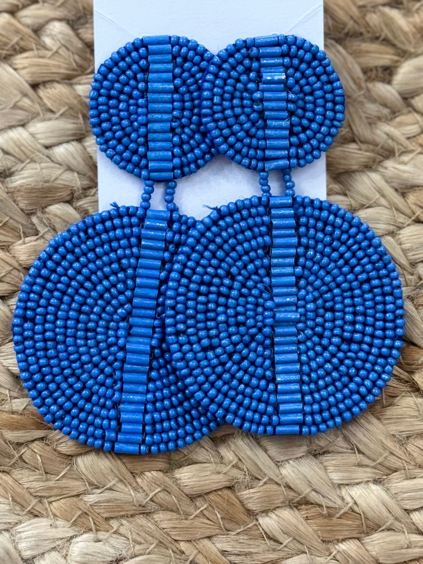 Double Disc Earrings in Blue