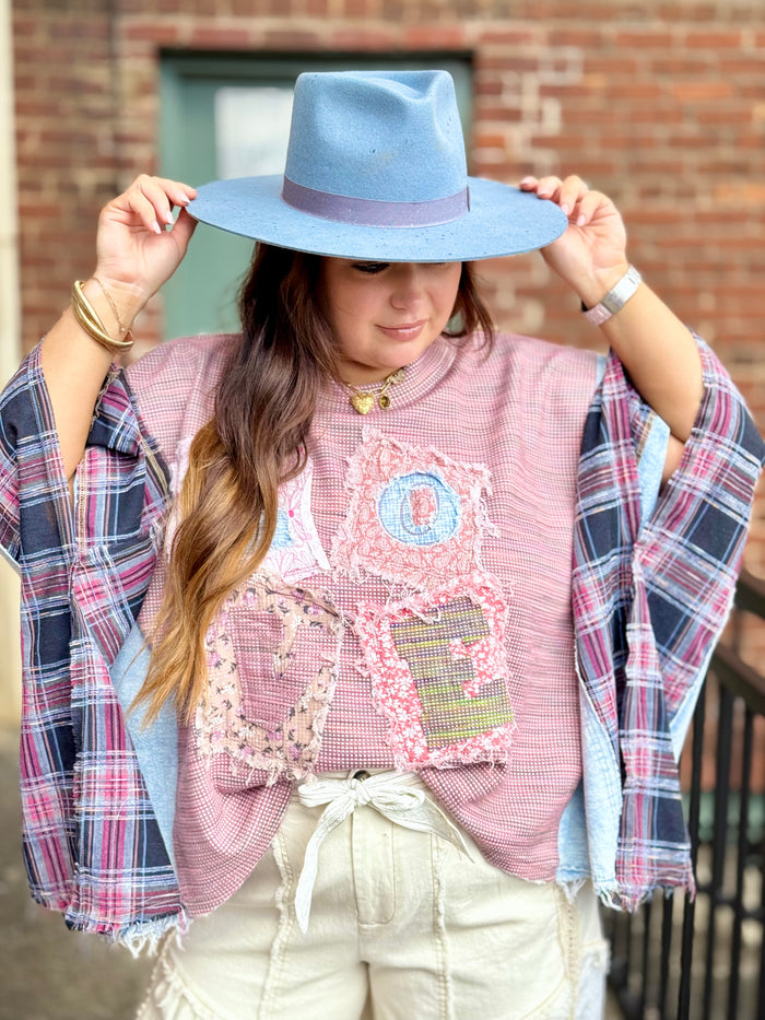 Oversized Patchwork Love Top