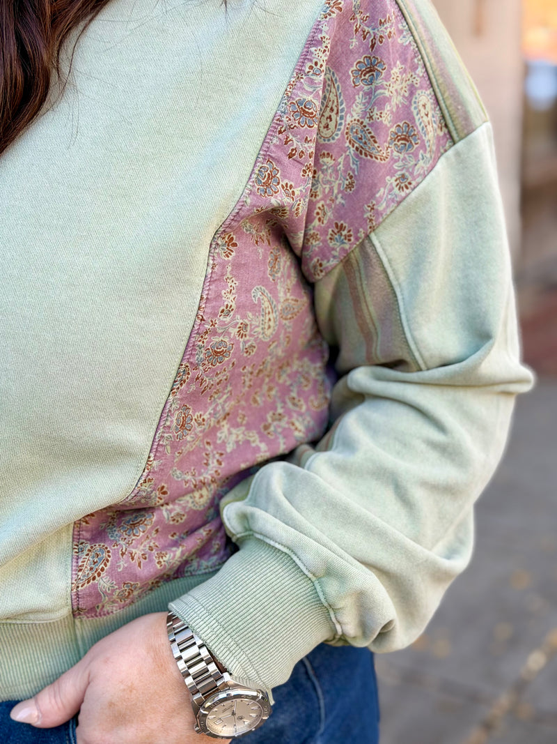 Paisley Colorblock Top