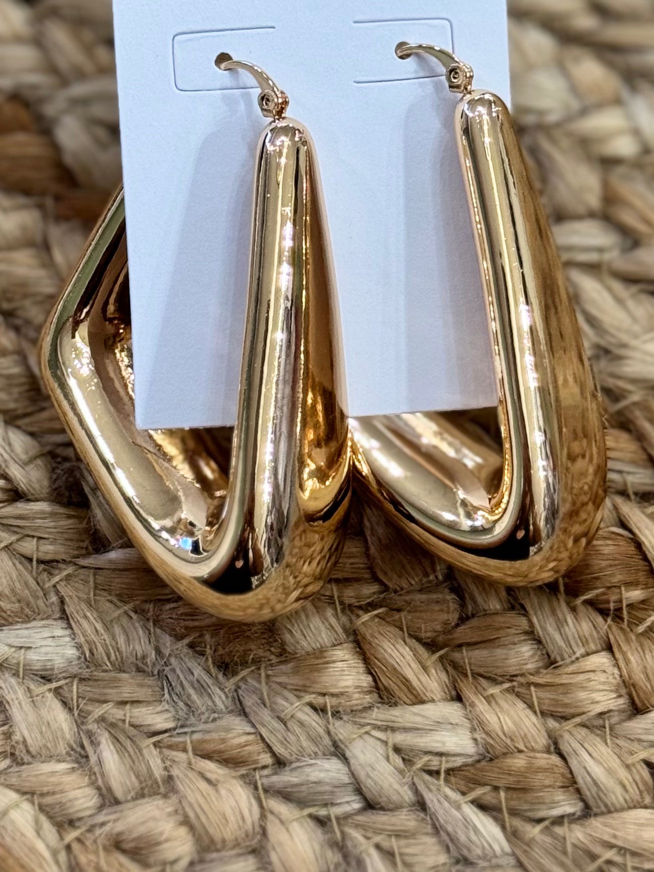 Chunky Triangle Hoop Earrings