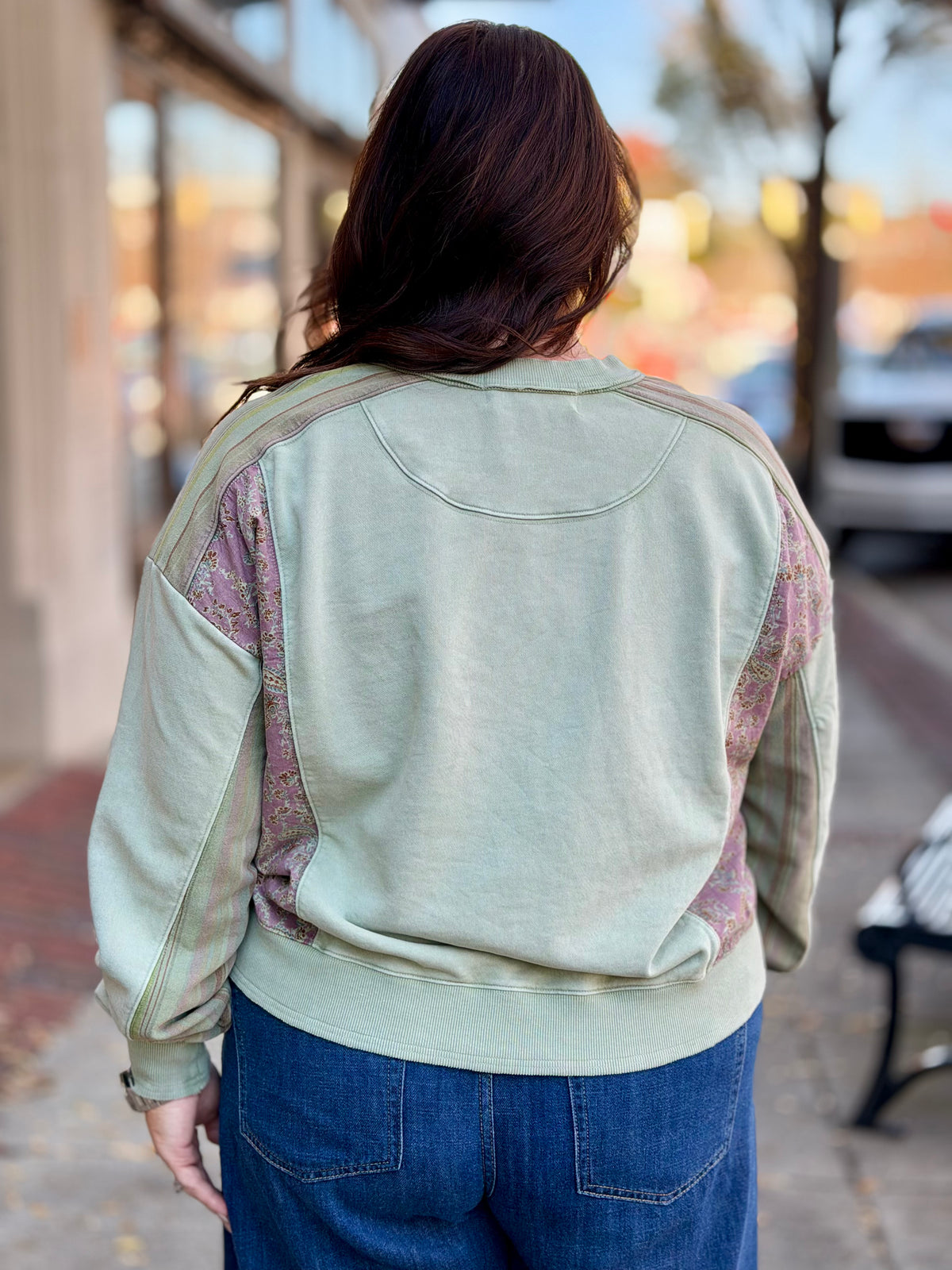 Paisley Colorblock Top