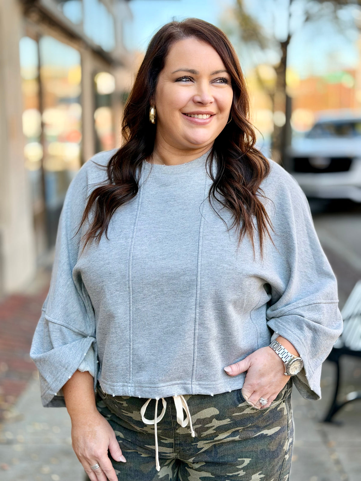 Oversized Raw Edge Sweatshirt