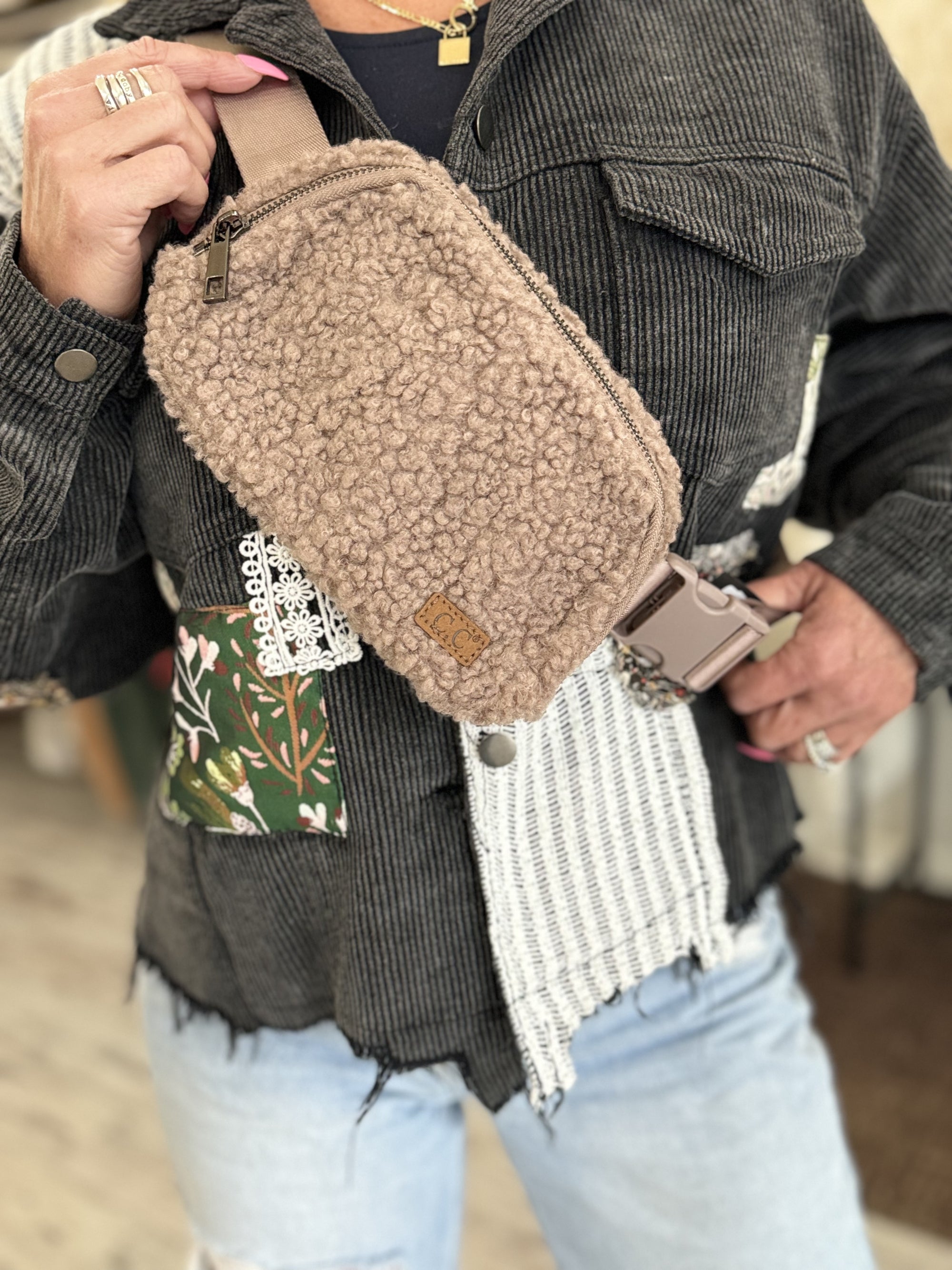 Sherpa Belt Bag in Taupe
