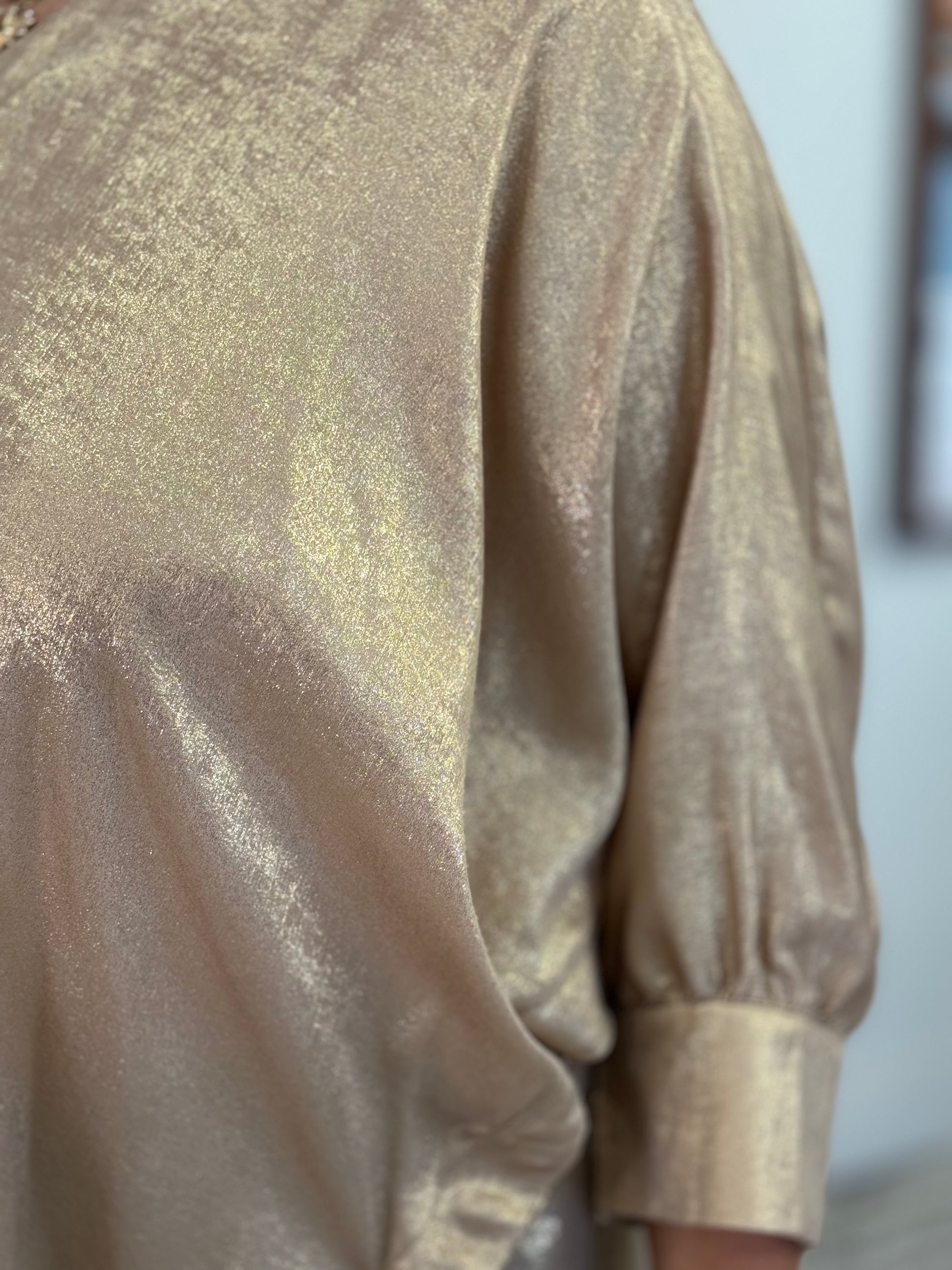 Metallic Dolman Sleeve Top