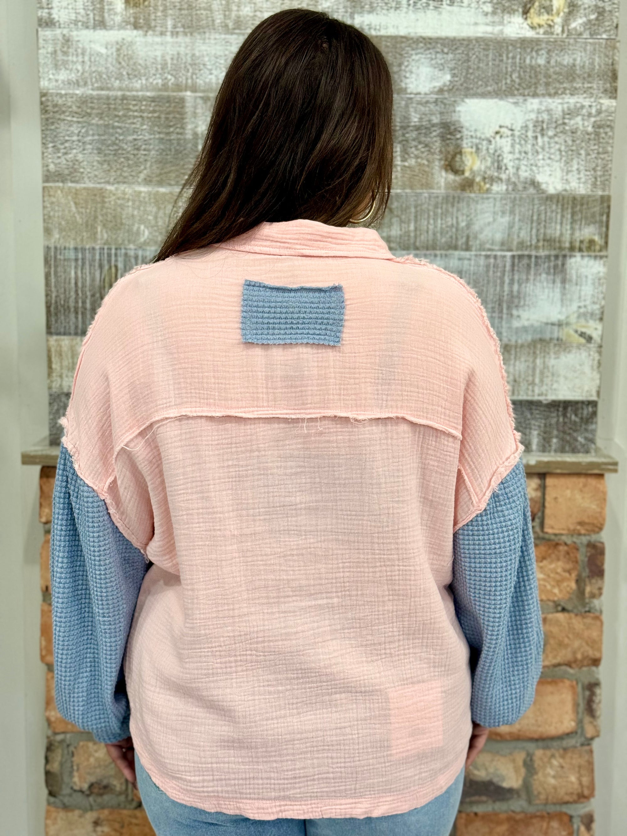 Gauze + Thermal Button Down Top