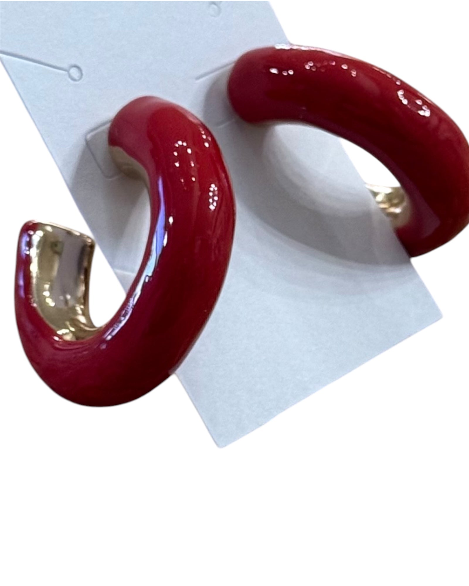 Chunky Enamel Hoops | Red