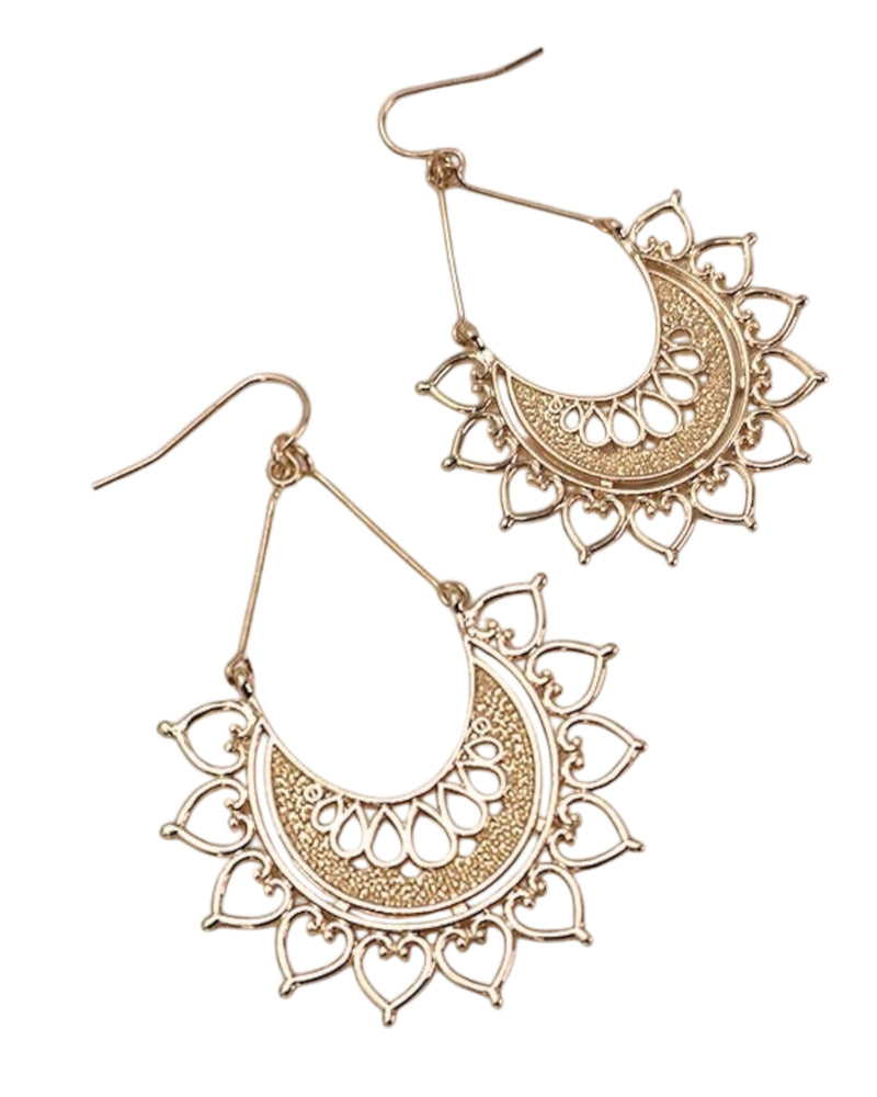 Boho Half Circle Drop Earrings
