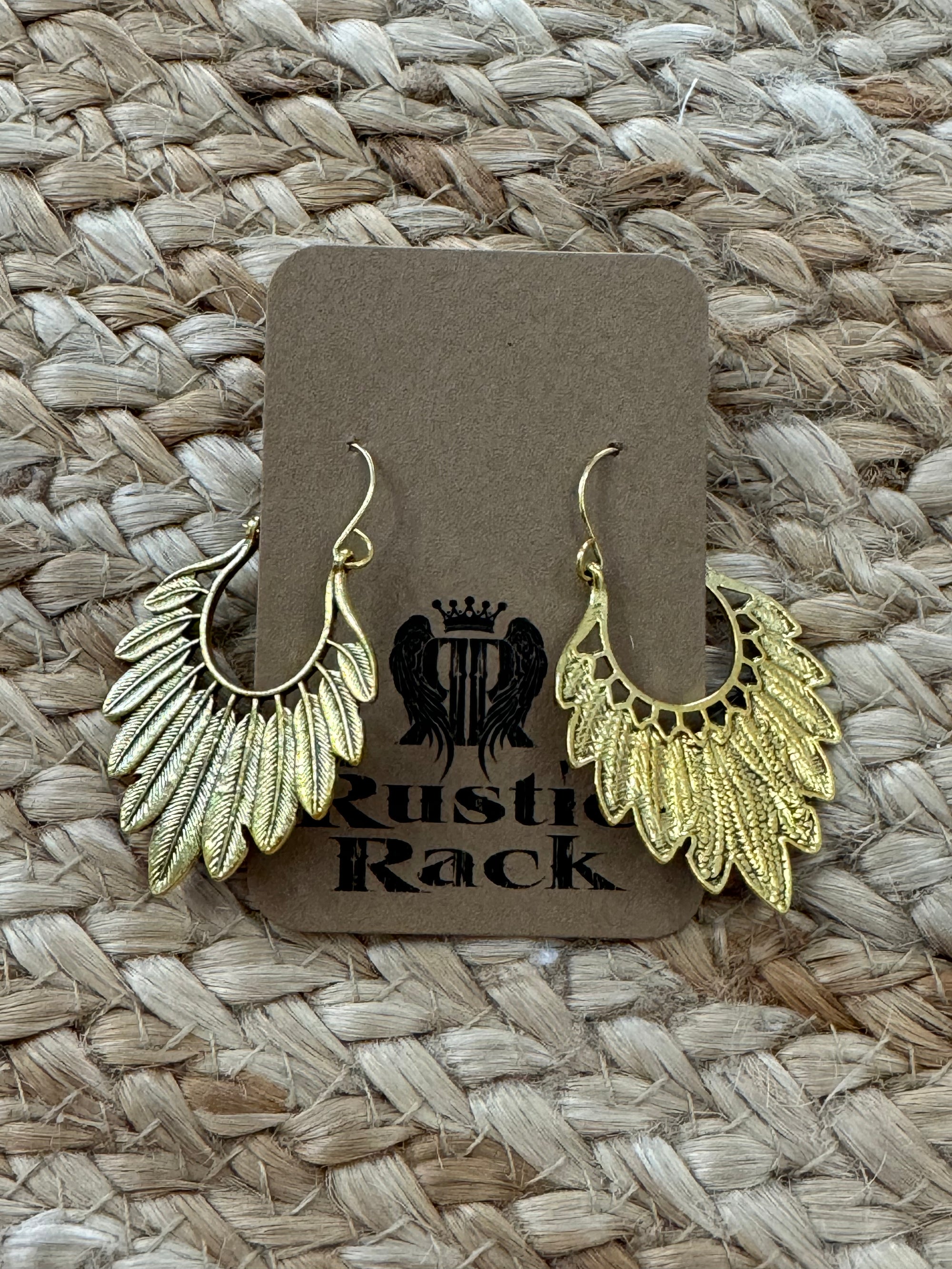Boho Feather Drop Earrings