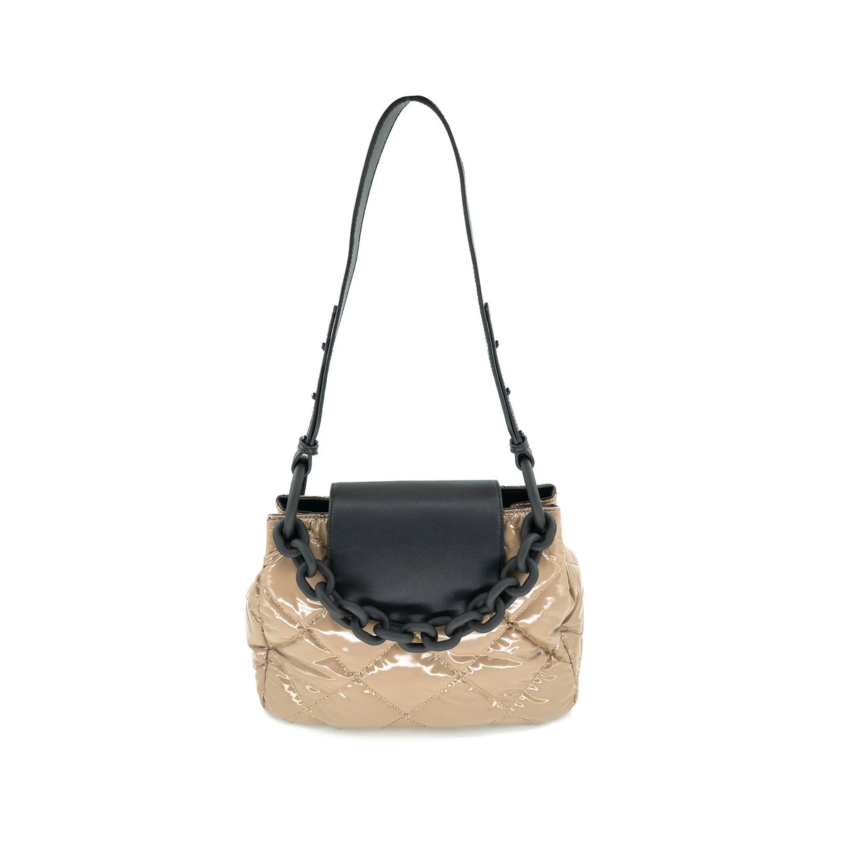 Two Tone Quilted Chain Purse