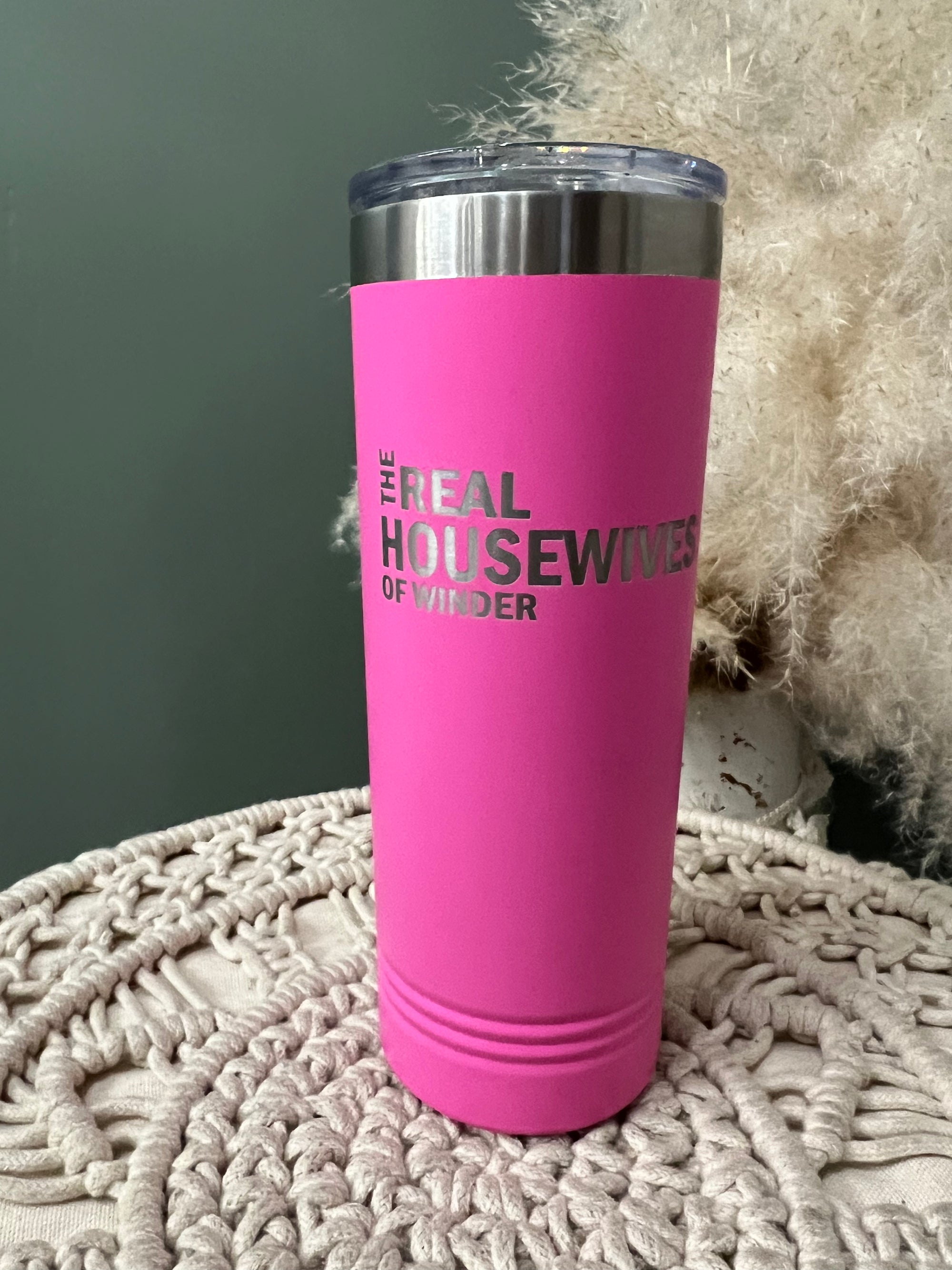 The Real Housewives of Winder Skinny Tumbler in Hot Pink