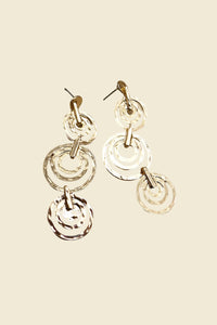 Triple Row Circle Drop Earrings