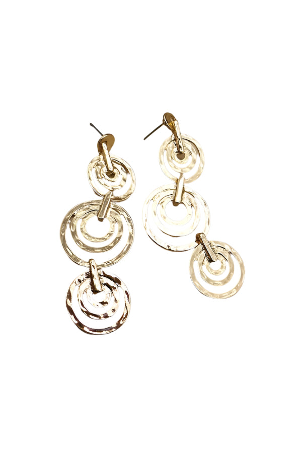 Triple Row Circle Drop Earrings