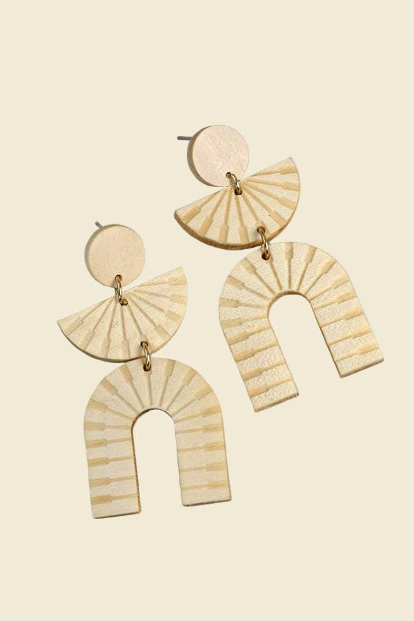 Carved Wood Earrings | Ivory